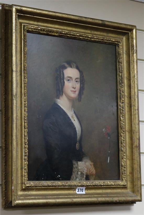 Sir George Hayter (1792-1871) oil on board, portrait of a lady, signed and dated 1854, 40 x 34cm.